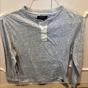 Polo by Ralph Lauren Men's Light Gray Long Sleeve Henley